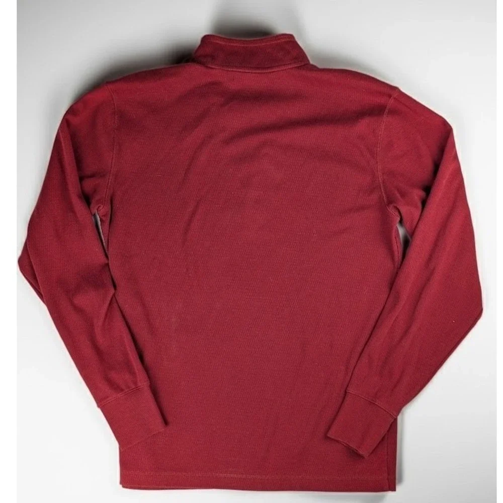 Carhartt Heavy Weight Thermal 1/4 Zip Pullover Men's M Red Relaxed Fit Pocket